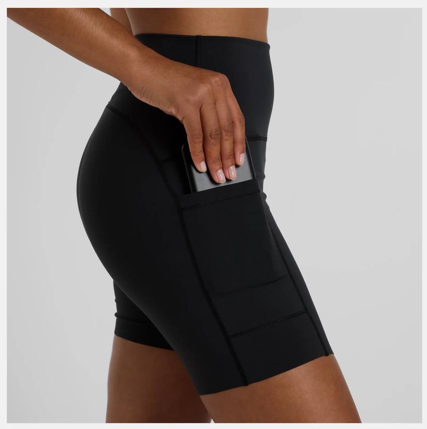 NB ATHLETICS SLEEK 6IN FITTED SHORT - Black