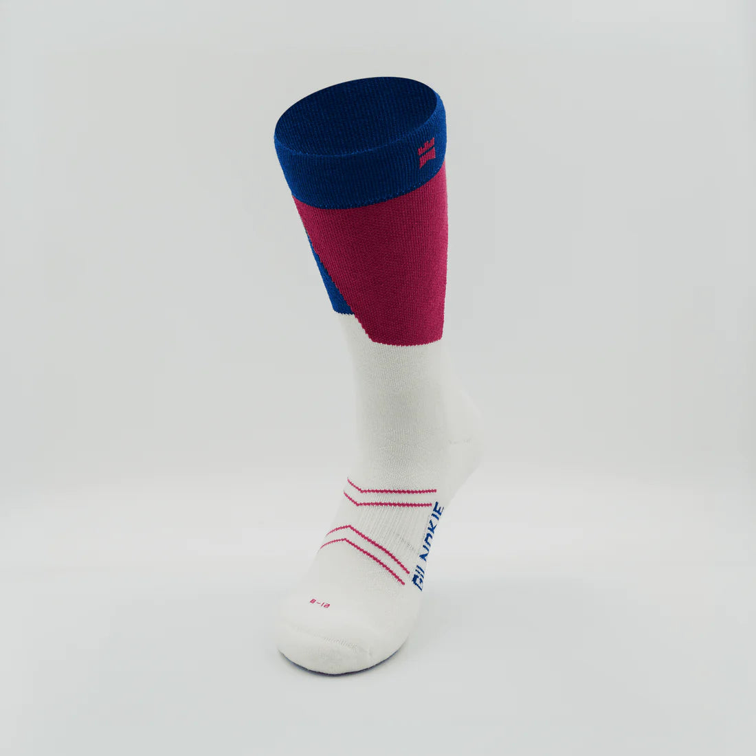 Gilnokie Tilt 2,0 - Geometric - Crew Height Sock - Royal and Cerise