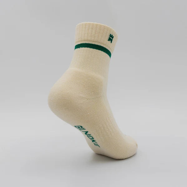 Gilnokie Trainer - Cream and Green Stripe