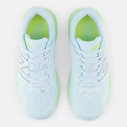 New Balance Women&#39;s 880v13(B) Fit Road Running Shoes - Blue With Green Aura And Silver Metalic-New Balance