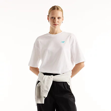 Women's New Balance Collage OS Tee - White