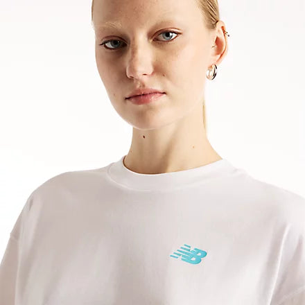 Women's New Balance Collage OS Tee - White