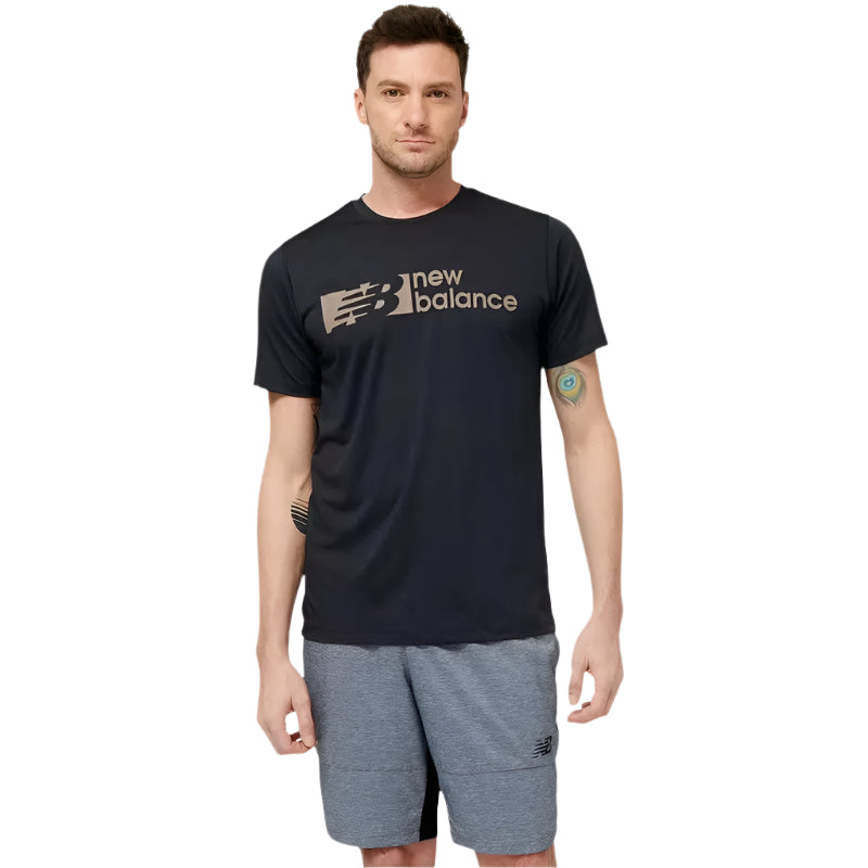 New Balance Men's Tenacity Graphic Short Sleeve - Black-New Balance