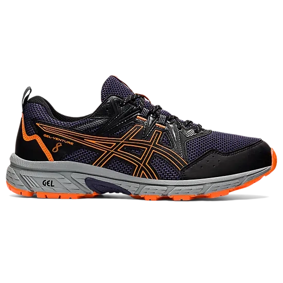 Men's Gel-Venture 8 Trail Running Shoes- Black/Shocking Orange-Asics