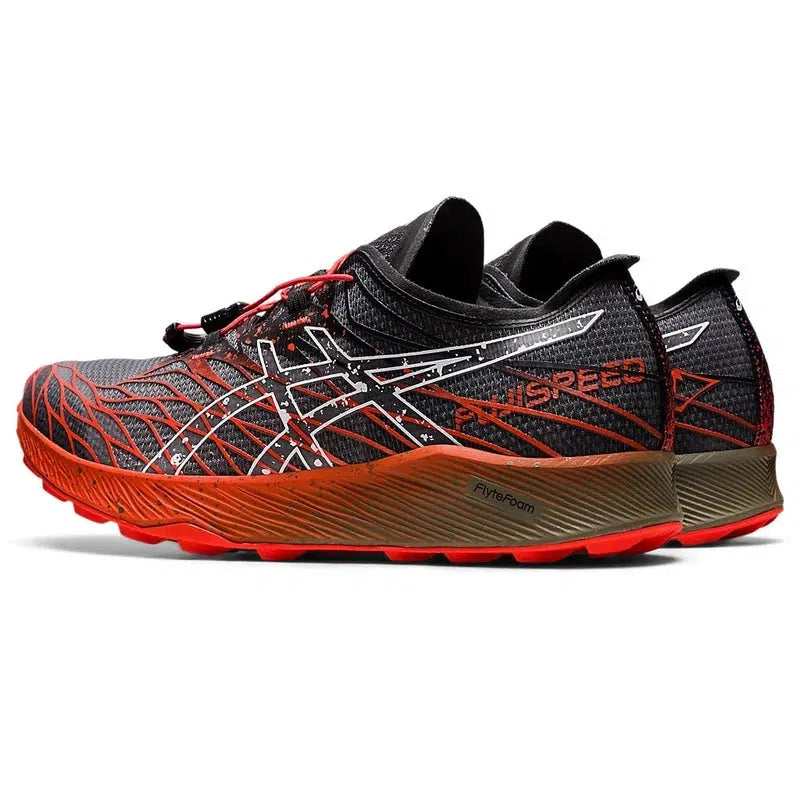 Men&#39;s FujiSpeed Trail Running Shoes - Black/Cherry Tomato-Asics