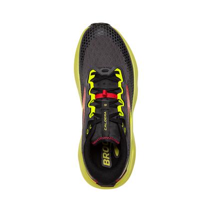 Brooks Men&#39;s Caldera 6 Trail Running Shoes-Black/Fiery Red/Blazing Yellow-Brooks