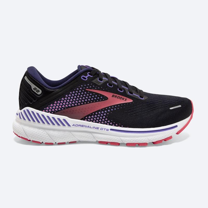 Brooks Women's Adrenaline GTS 22 Road Running Shoes- Black/Purple/Coral-Brooks