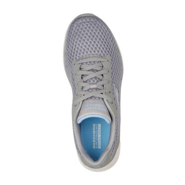 Skechers Women&#39;s Go Walk 6 Lace Up Road Walking Shoes- Grey/Blue-Skechers