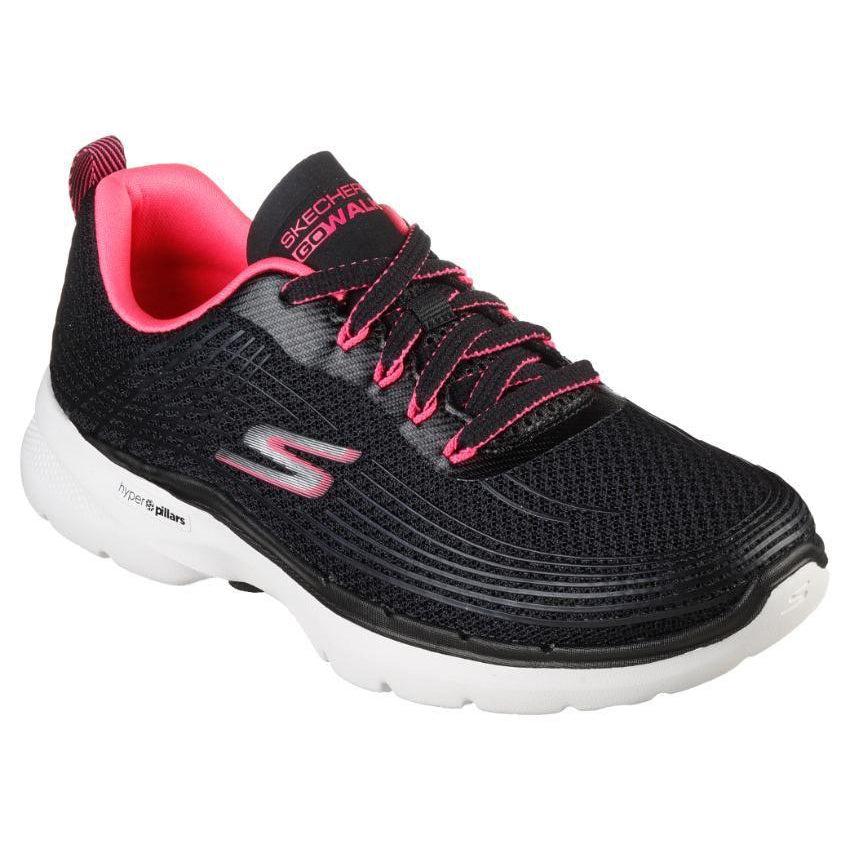 Skechers Women&#39;s Go Walk 6 Road Walking Shoes-Black/Hot Pink-Skechers