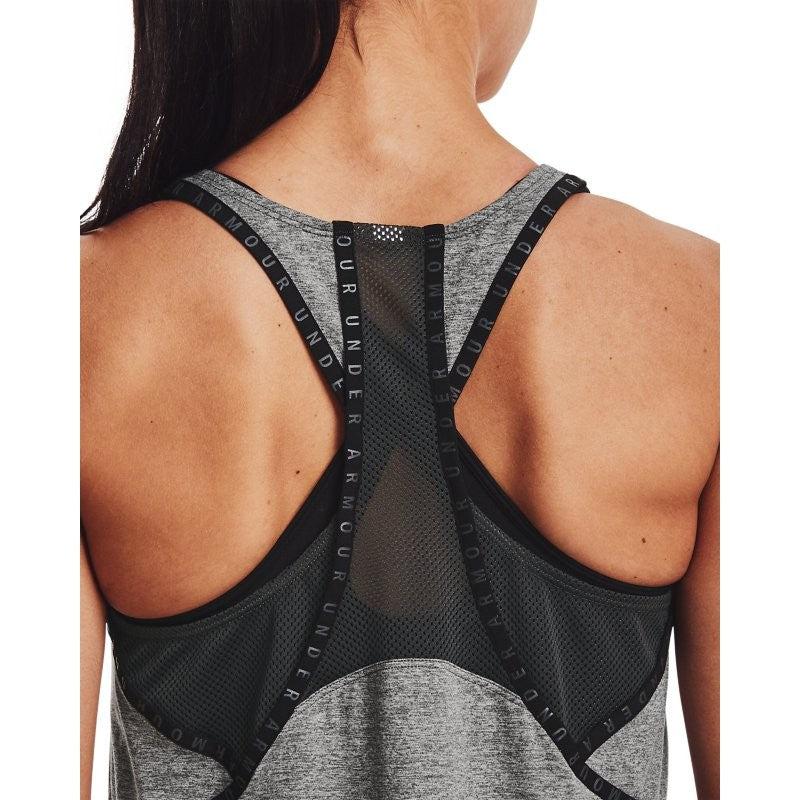 Under Armour Women&#39;s Knockout Mesh Back Tank- Grey-Under Armour