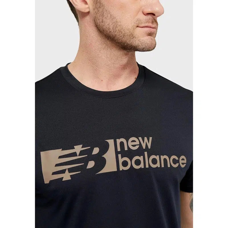New Balance Men&#39;s Tenacity Graphic Short Sleeve - Black-New Balance
