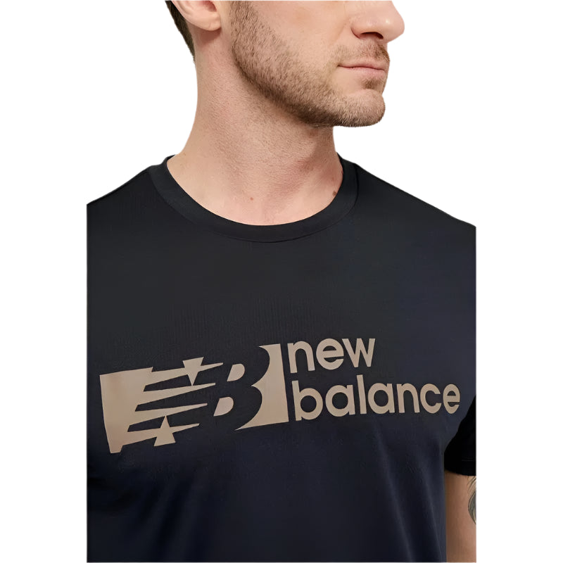 New Balance Men's Tenacity Graphic Short Sleeve - Black-New Balance