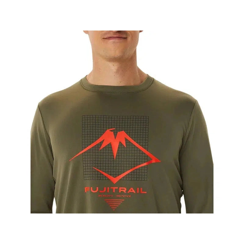 Men&#39;s Fujitrail Logo LS Top- Mantle Green-Asics