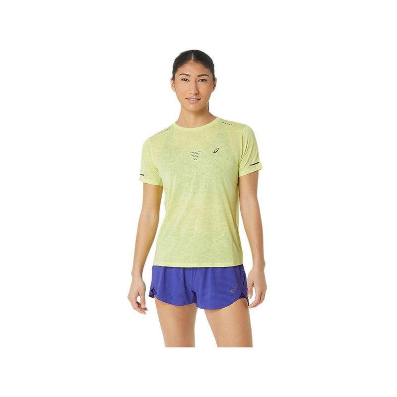 ASICS WOMENS METARUN PATTERN SHORT SLEEVE TOP-GLOW YELLOW-Asics
