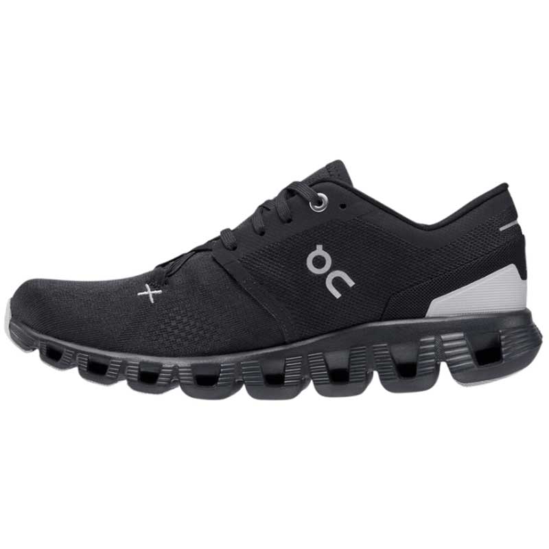 Ladies Cloud X 3 Road Running Shoes- Black-On