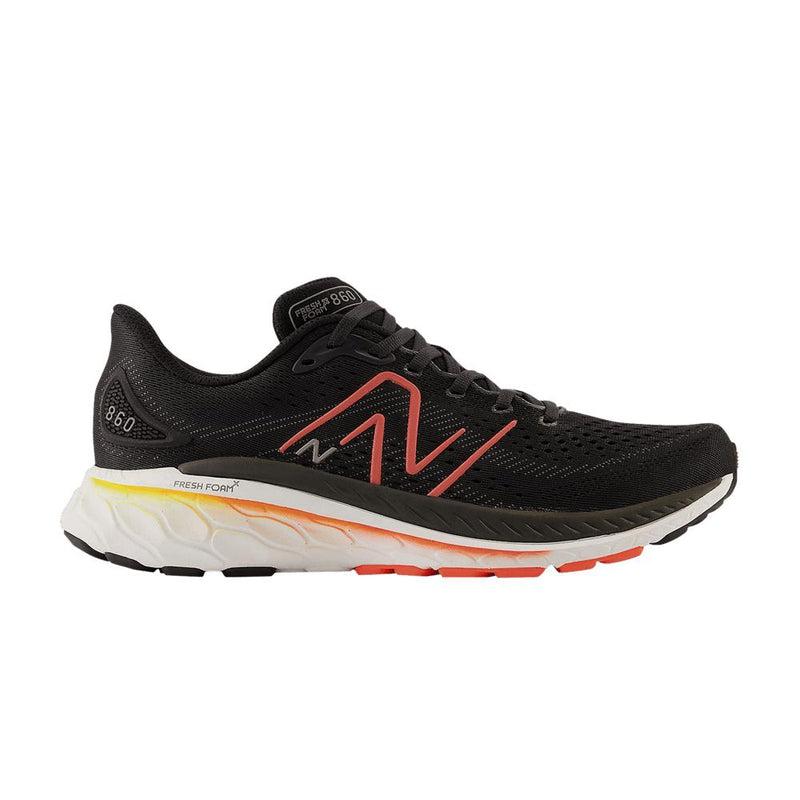 New Balance Men's 860 V13 (2E) Wide Fit Road Running Shoes - Black/Hot Marigold-New Balance