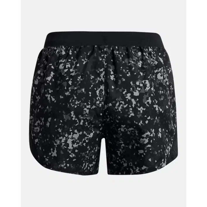 Under Armour Women&#39;s Fly-By 2.0 Printed Shorts - Black / Reflective-Under Armour