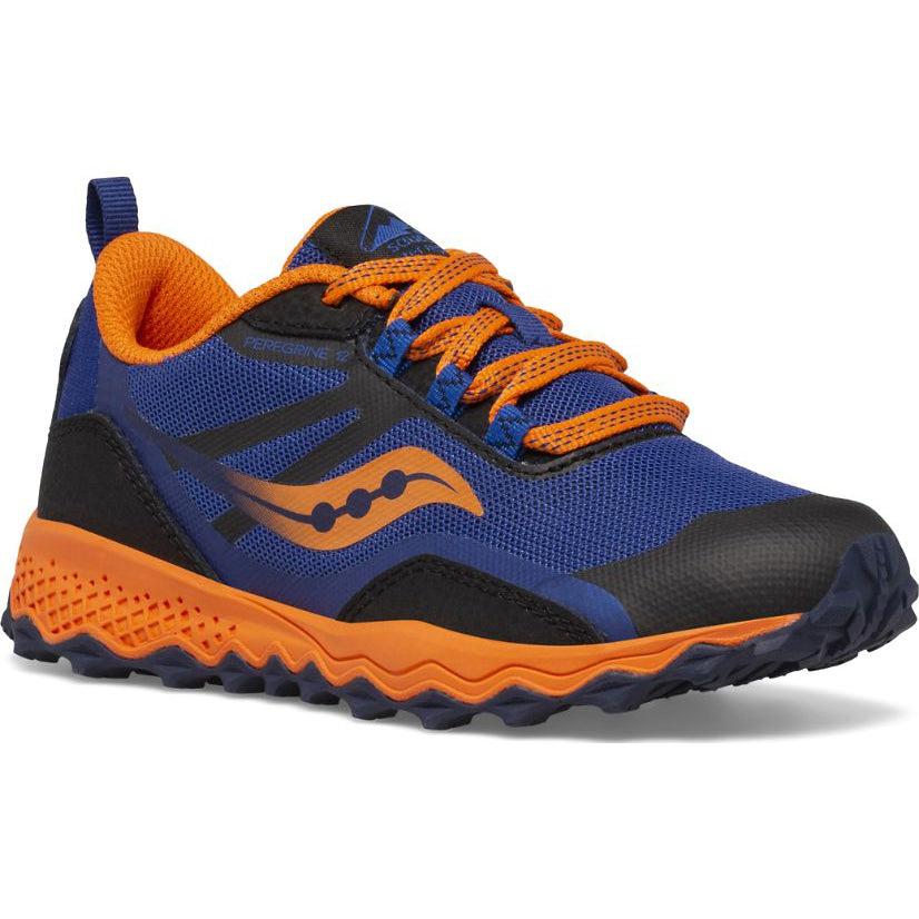 Saucony Kids Peregrine 12 Boys Trail Running Shoes-Navy/Orange-Saucony