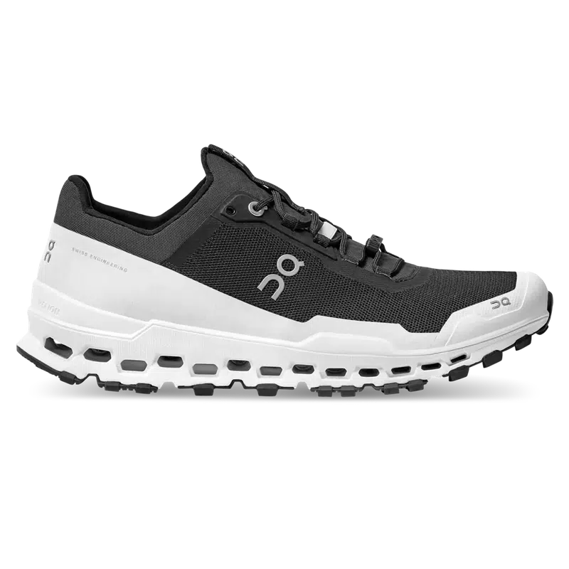 ON Women's CloudUltra Trail Running Shoes- Black/White-On