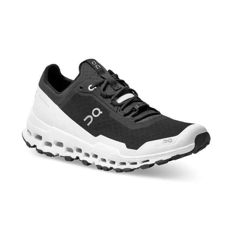 ON Women's CloudUltra Trail Running Shoes- Black/White-On