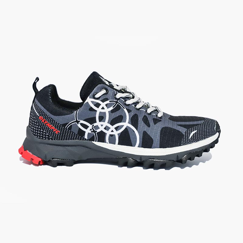 Olympic Men&#39;s Flame Trail Running Shoes - Black/Red (31.OCW523R)-Olympic