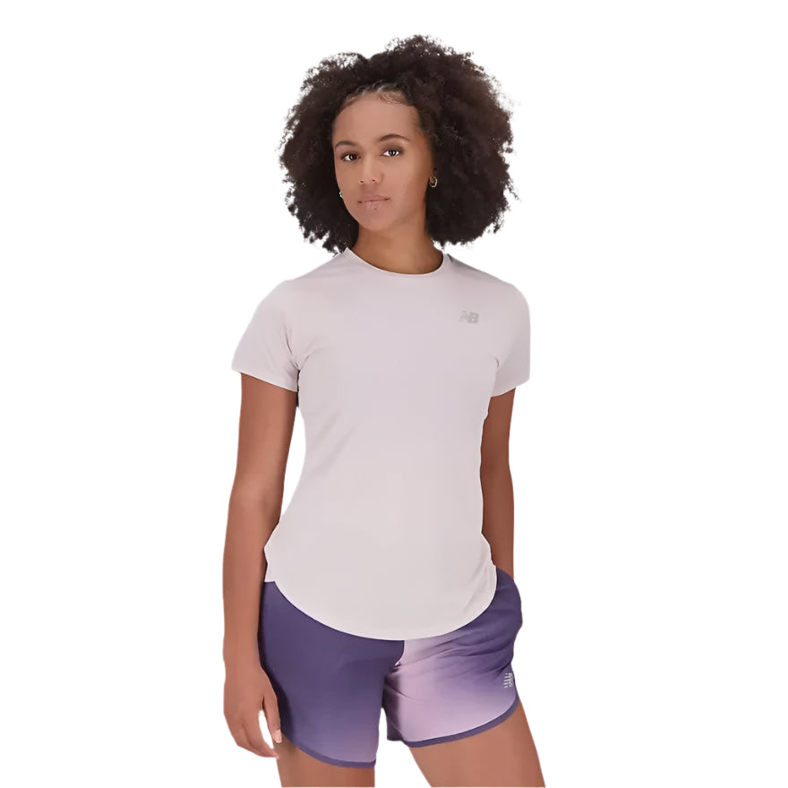 New Balance Women's Accelerate Short Sleeve Top - Stone Pink-New Balance