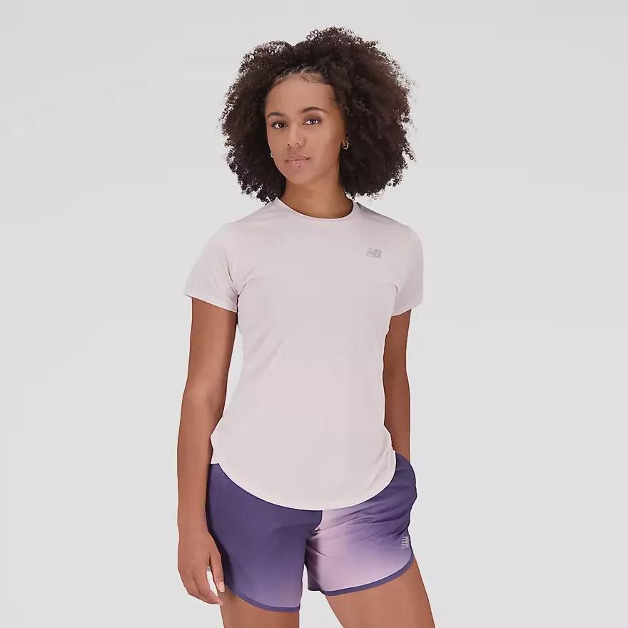 New Balance Women's Accelerate Short Sleeve Top - Stone Pink-New Balance