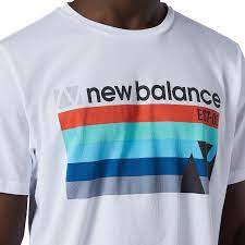New Balance Men&#39;s Graphic Heathertech T-Shirt - White/Multi-New Balance