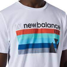 New Balance Men's Graphic Heathertech T-Shirt - White/Multi-New Balance