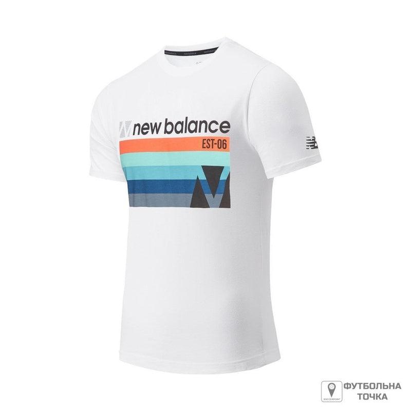 New Balance Men's Graphic Heathertech T-Shirt - White/Multi-New Balance