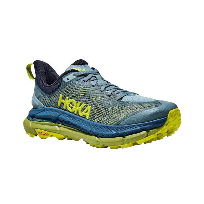 Hoka Men&#39;s Mafate Speed 4 Trail Running Shoes - Stone Blue/Dark Citron-Hoka