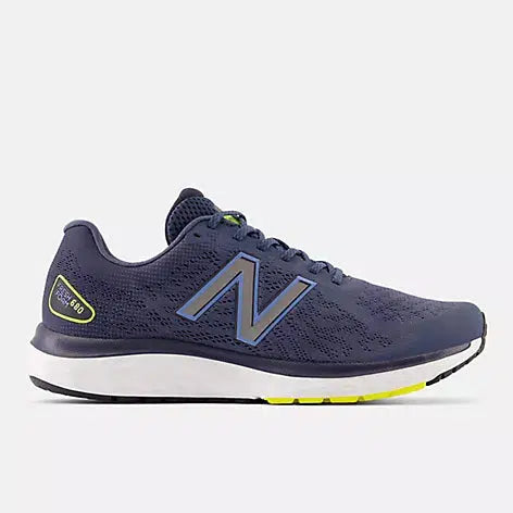 New Balance Men's 680v7 (2E) Wide Fit Road Running Shoes - Navy/Yellow-New Balance