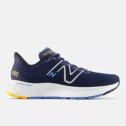 New Balance Men's 880v13 (2E) Wide Fit Road Running Shoes - Nb navy with heritage blue and hot marigold-New Balance