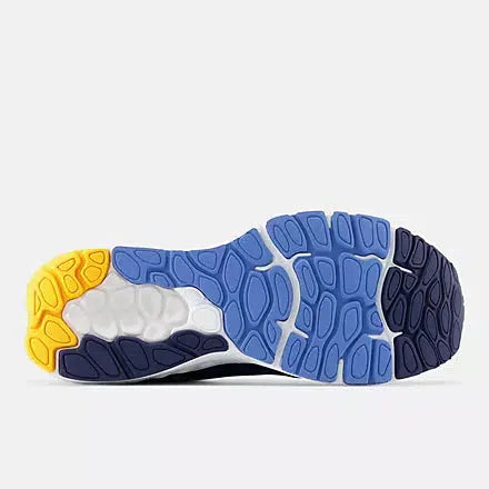 New Balance Men&#39;s 880v13 (2E) Wide Fit Road Running Shoes - Nb navy with heritage blue and hot marigold-New Balance