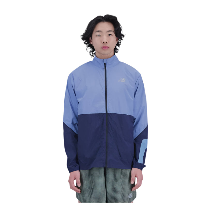 New Balance Men's Graphic Impact Run Packable Jacket - Heritage Blue-New Balance