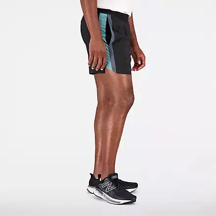 New Balance Men&#39;s Accelerate 5 Inch Short - Faded teal-New Balance