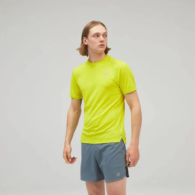 New Balance Men's Impact Run Short Sleeve - Sulphur Yellow-New Balance