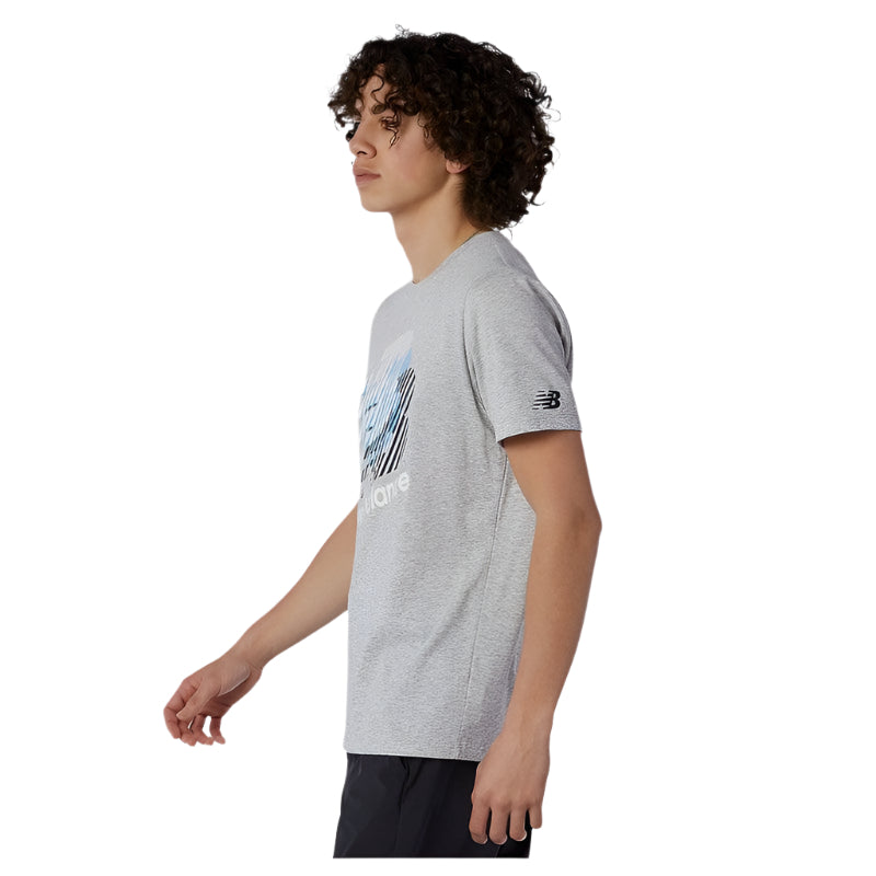 New Balance Men's Graphic Heathertech T-Shirt - Athletic Grey Heather-New Balance