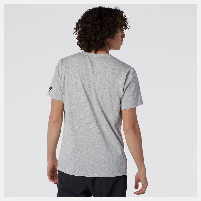 New Balance Men&#39;s Graphic Heathertech T-Shirt - Athletic Grey Heather-New Balance