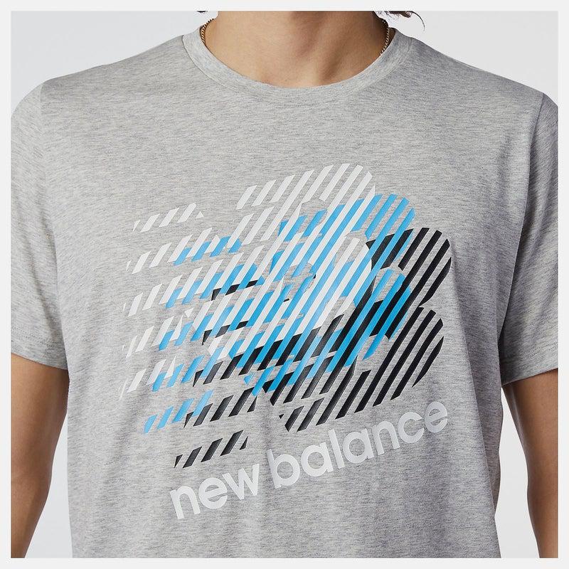 New Balance Men&#39;s Graphic Heathertech T-Shirt - Athletic Grey Heather-New Balance