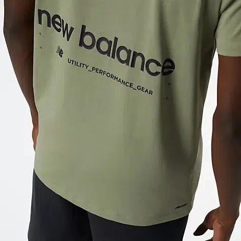 New Balance Men&#39;s Graphic Heathertech T-Shirt - Olive Leaf-New Balance