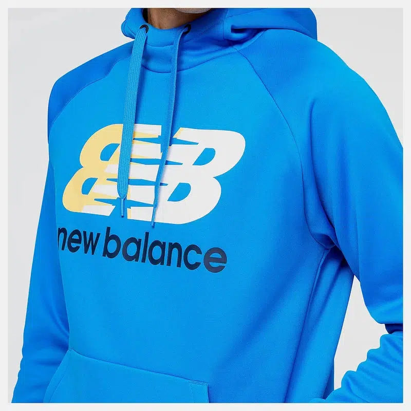 New Balance Men&#39;s Tenacity Performance Fleece Hoodie- Serene blue-New Balance