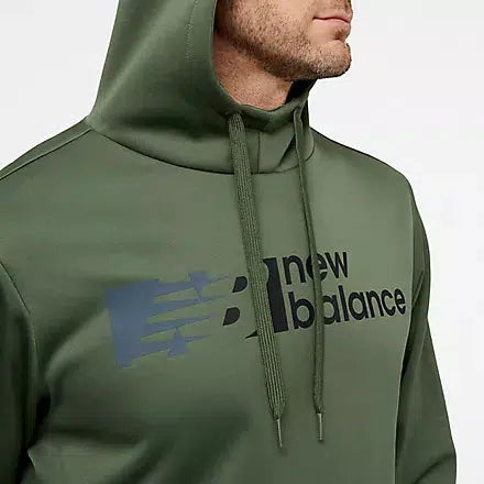 New Balance Men&#39;s Tenacity Performance Fleece Pullover Hoodie - Deep Olive Green-New Balance