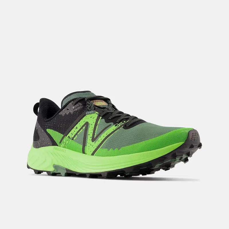 New Balance Men&#39;s FuelCell Summit Unknown v3 &#39;D&#39;&#39; Wide Fit Trail Running Shoes- Jade/Black-New Balance