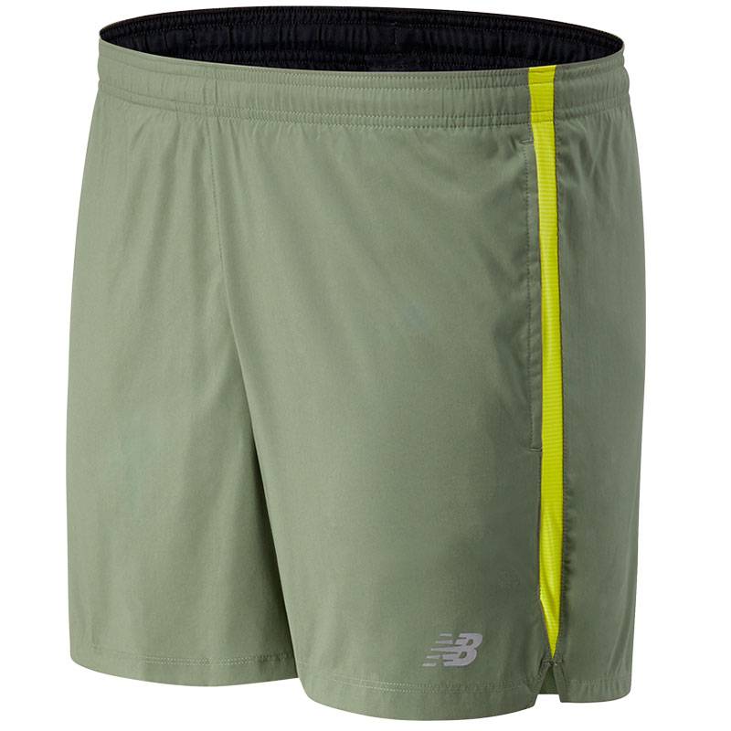 New Balance Men&#39;s Accelerate 5 inch Short - Norway Spruce-New Balance