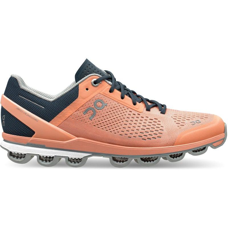 ON Women's CloudSurfer Road Running Shoes- Coral/Navy-On