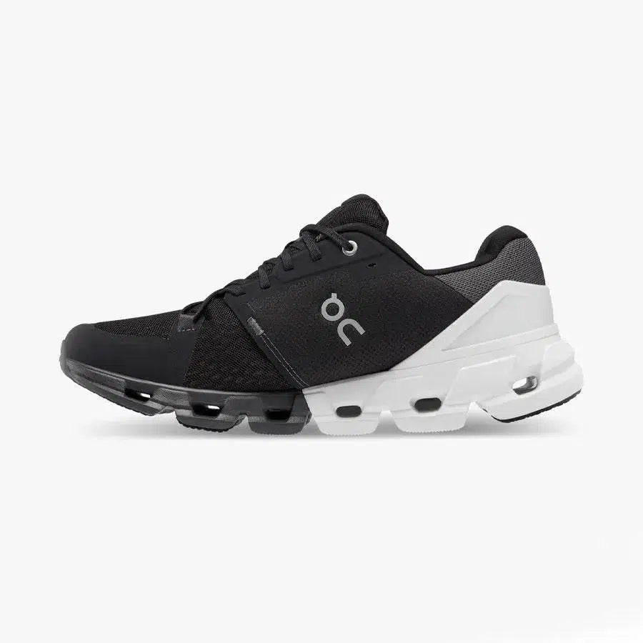 ON Women&#39;s CloudFlyer 4.0 Fit Road Running Shoes - Black/White-On