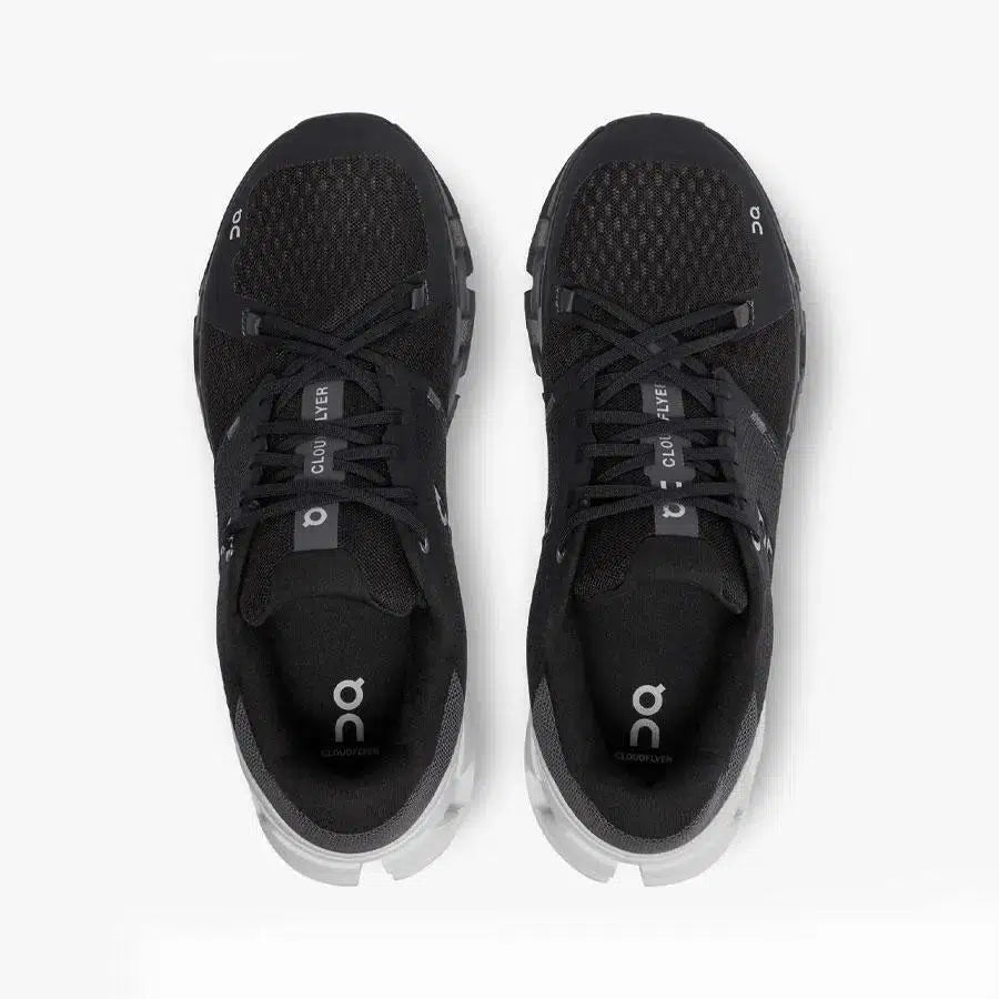 ON Women&#39;s CloudFlyer 4.0 Fit Road Running Shoes - Black/White-On
