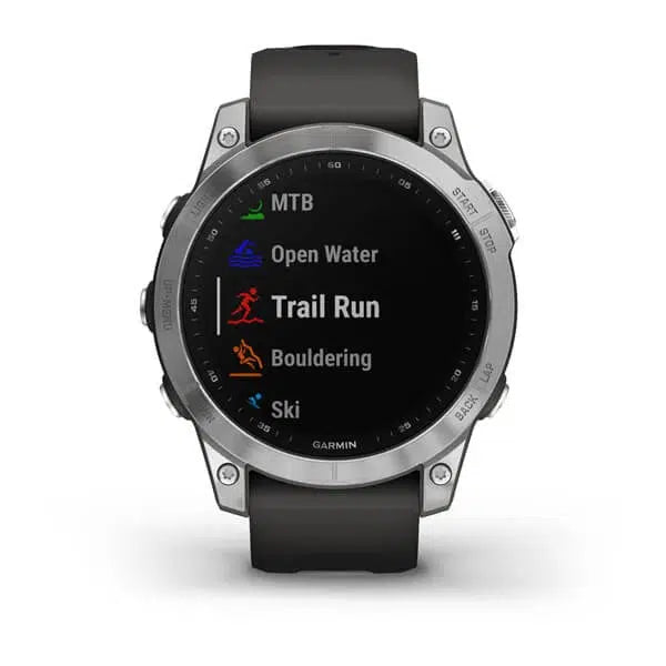 Garmin Fenix 7- Silver with Graphite Band-Garmin