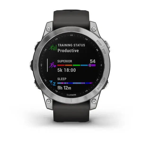 Garmin Fenix 7- Silver with Graphite Band-Garmin